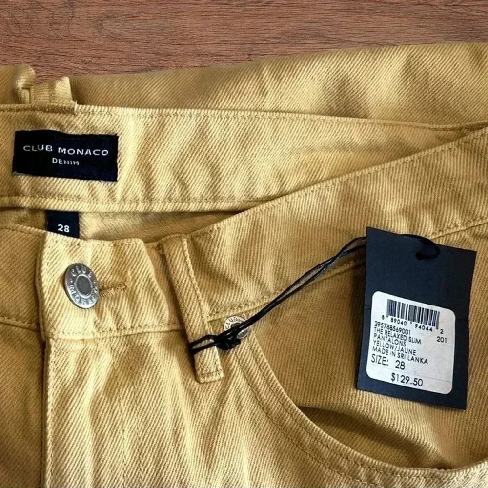 Club Monaco 28” Relaxed Slim Yellow Jeans